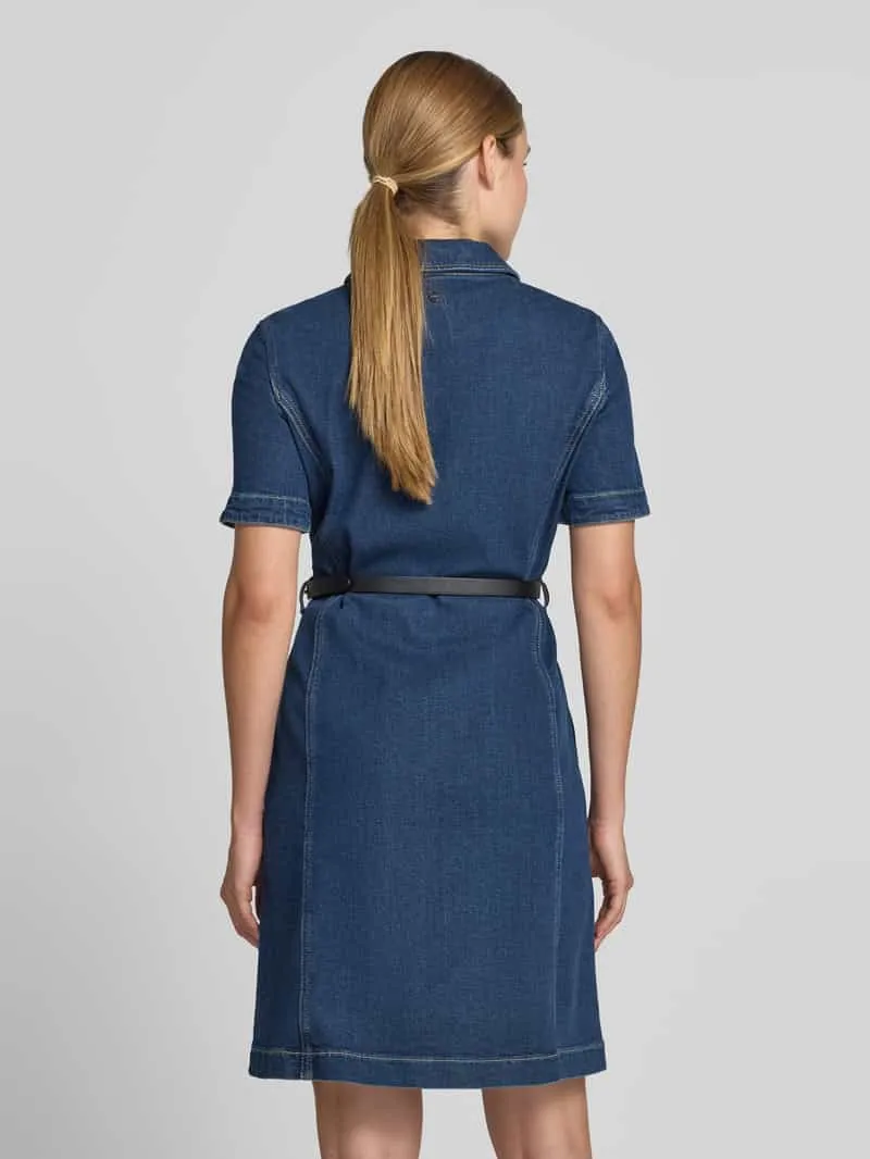 Marc Cain Knie-lange denimjurk met riem, foto 3