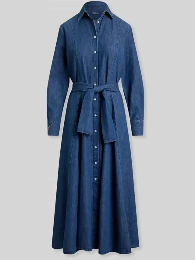 Polo Ralph Lauren Getailleerde vrijetijdsjurk in denimlook, foto 2