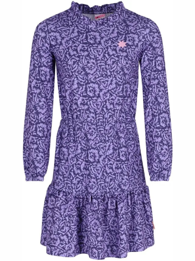 B.Nosy Y608-5842 Jurk meisjes paars-128 Candy Flower