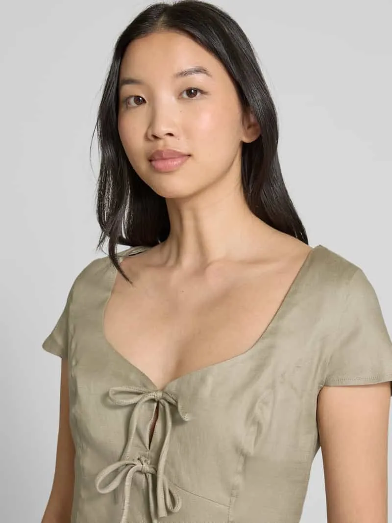 Guess Mini-jurk met koordsluiting, model 'ISABEAU' rietgroen, foto 5
