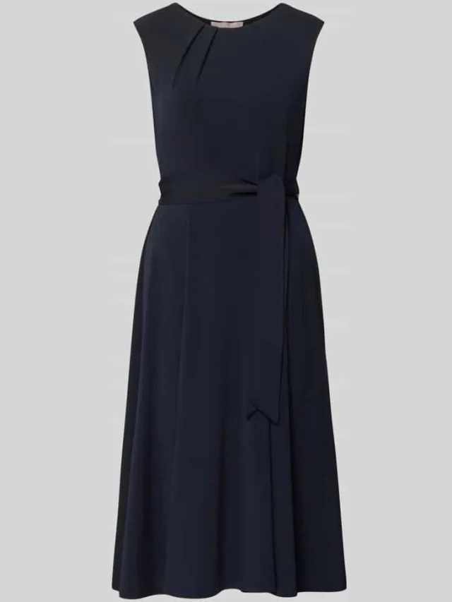 Christian Berg Woman Selection Cocktailjurk met Strikceintuur marineblauw, foto 2