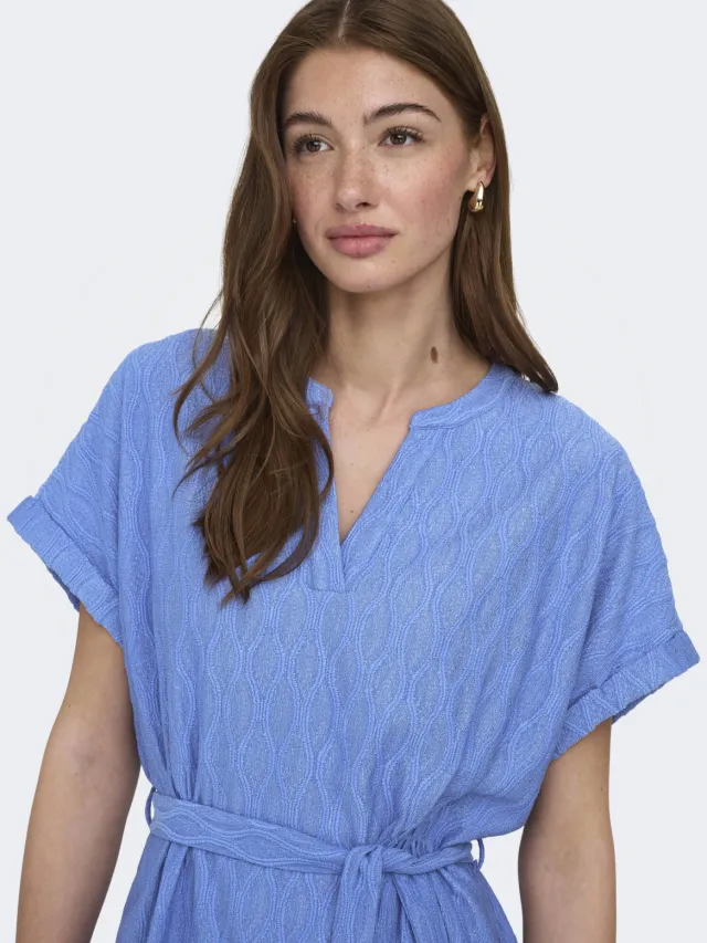 Only korte jurk blauw, foto 4