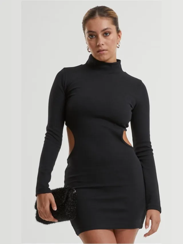 Urban Classics Cut Out Mini jurk - XL - Zwart