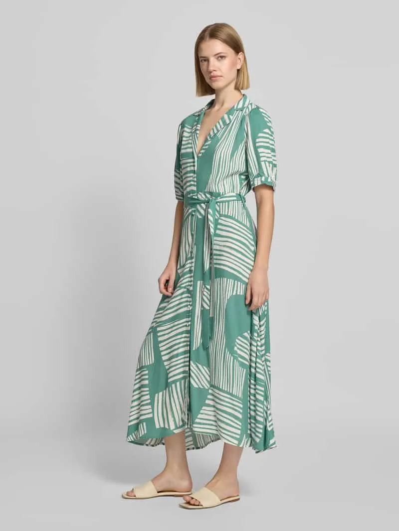 ZABAIONE midi-jurk van pure viscose model 'Azura' Mintgroen