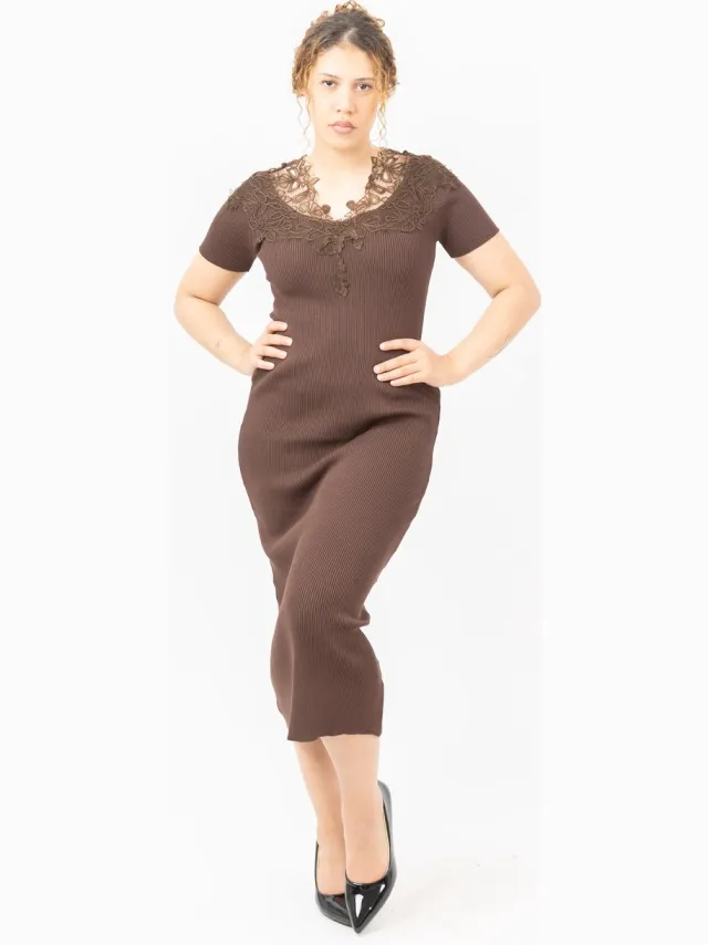 Elara Maxikleid Braun