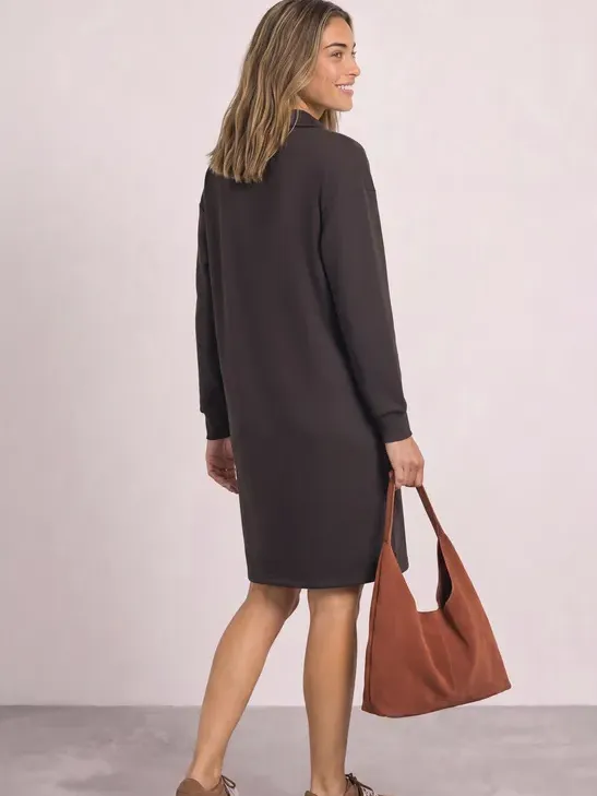 Street One Kniehoge sweaterjurk met ritsdetail bruin, foto 2