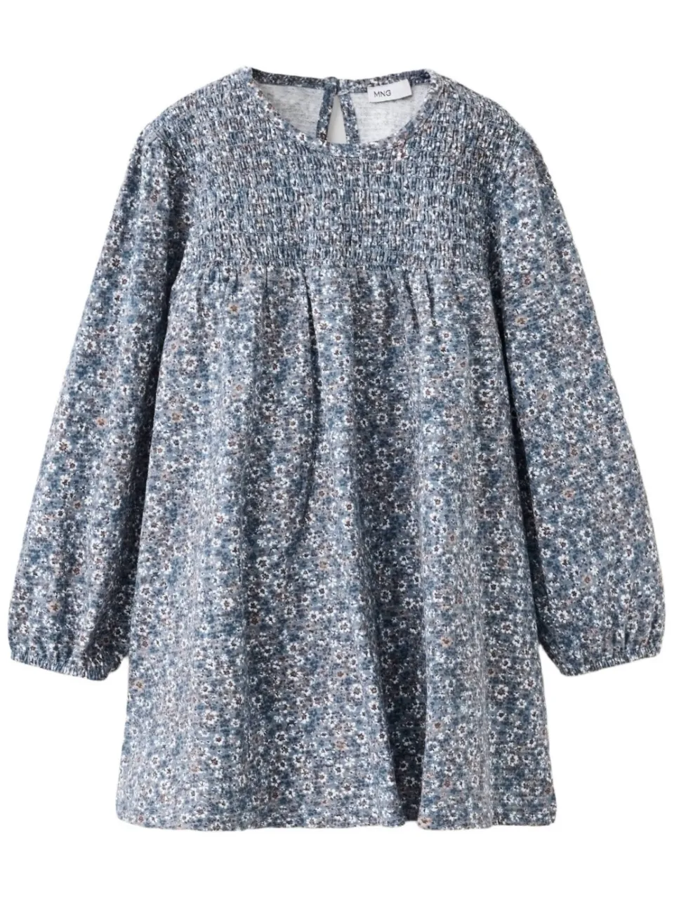 Mango Kids gebloemde midi jurk blauw, foto 3