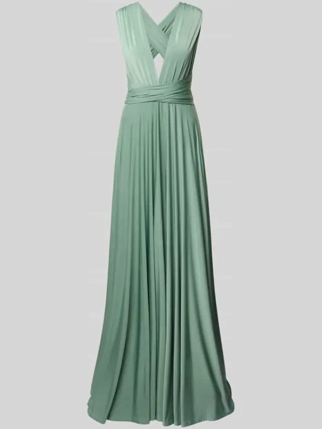 Rose Avenue maxi-jurk met diepe v-hals lindegroen, foto 2