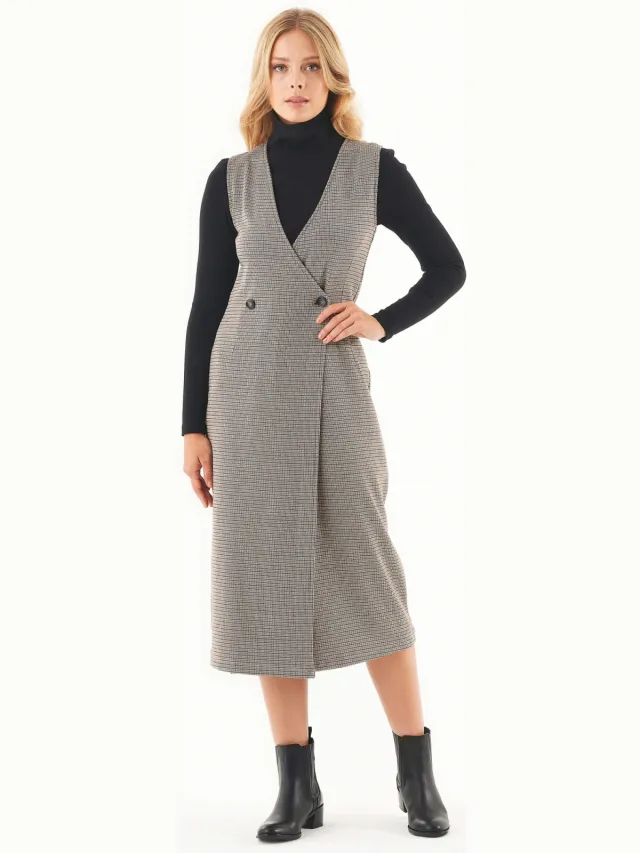 ORGANICATION dames vegan Jurk Katoenmix Multicolour Zwart