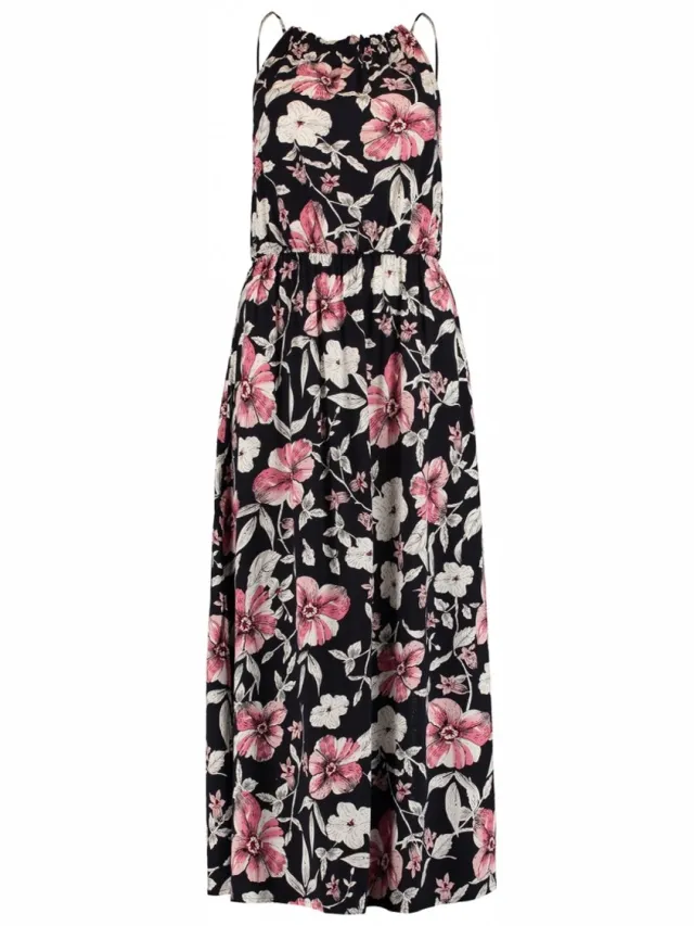 Hailys Dames zomer jurk - Maxi REGULAR FIT - floral tropisches hawaii print Blauw