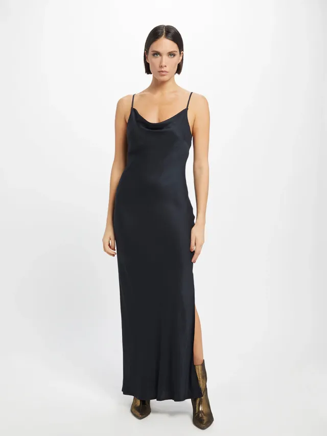 Neu Nomads dames vegan Jurk Cowl Neck Gown Zwart
