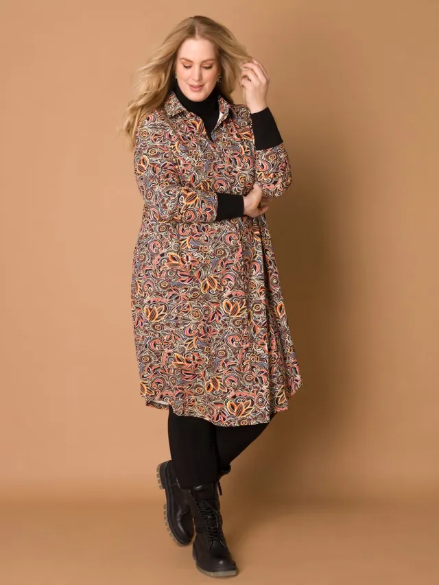 Colletta jurk Brown-Multi-Colour