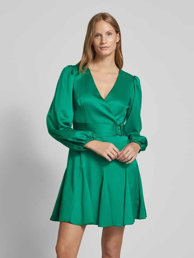 Adrianna Papell Cocktailjurk met pofmouwen smaragdgroen, foto 4