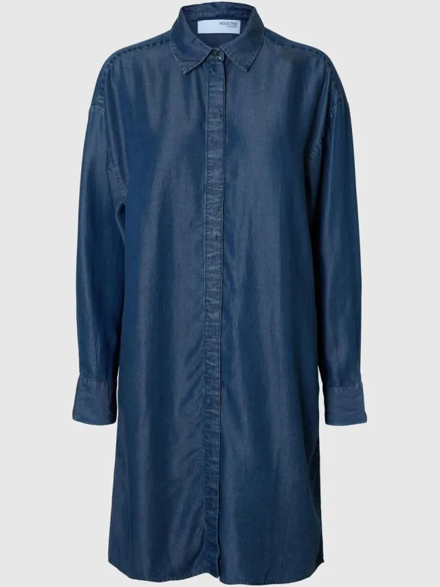 Selected Blousejurk Chambray Dark Blue