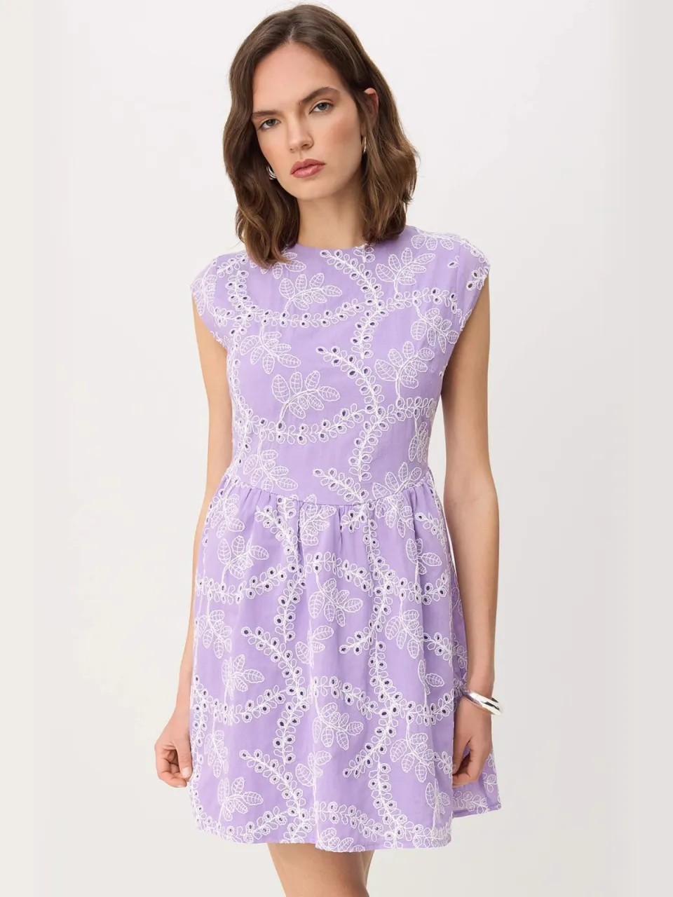 Trendyol TRENDYOLMİLLA Dames Paars Effen Kort / Mini Kort Skater Jurken Lila