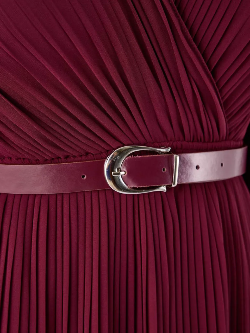 Trendyol Curve Dames Bordeaux Bloemen Maxi Lang Avond / Dagelijks Double-breasted Grote maten Jurk, foto 2