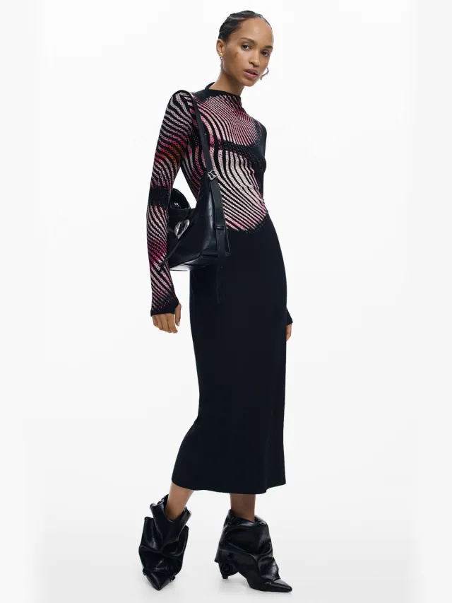 Desigual midi jurk zwart