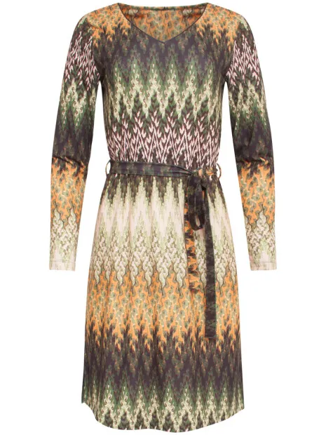 Smashed Lemon 24646 multicoloured zigzag jurk groen, foto 2