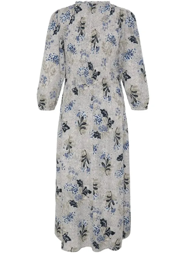 Fransa FRLALU DR 1 - Dames - Midi jurken SENENA FL. PUMICESTONE BLUE