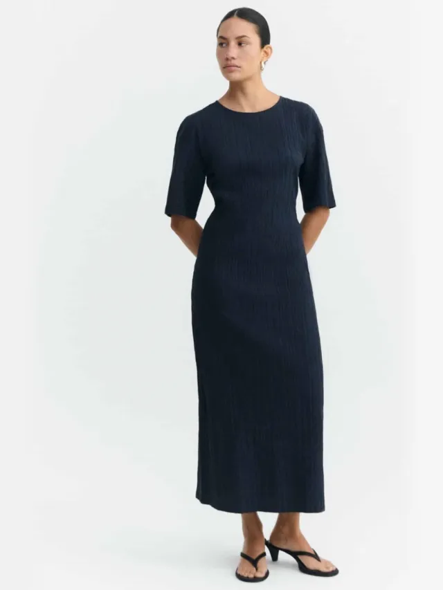 thinking mu dames vegan Jurk Kina Blauw Extra donkerblauw