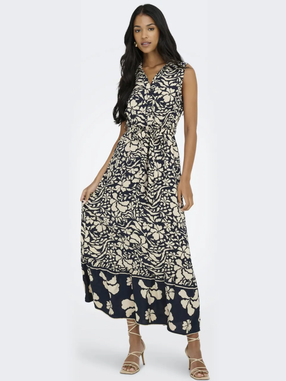 Only maxi jurk zwart Zwart/ecru