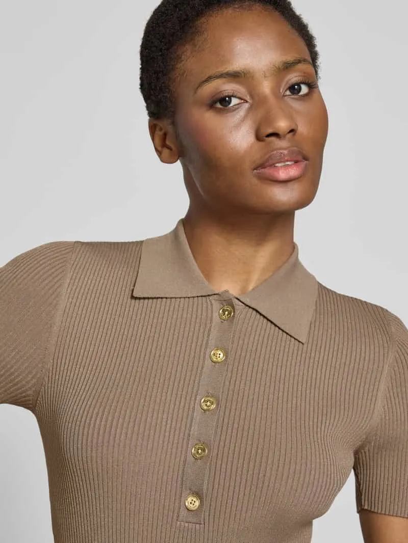 MICHAEL Michael Kors Polojurk van viscosemix met knoopsluiting beige, foto 4