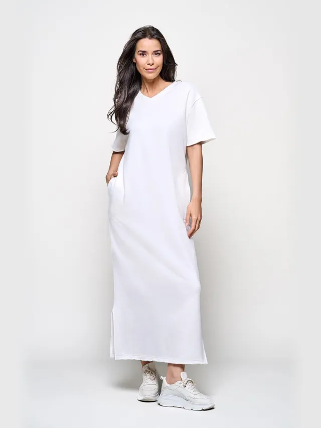 Mart Visser Caroline Tensen Ella Sweat Jurk Off White Gebroken wit