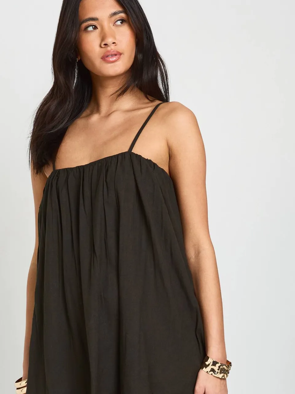 boohoo Dames Linnen Maxi Jurk Met Volledige Zakdetails zwart, foto 4