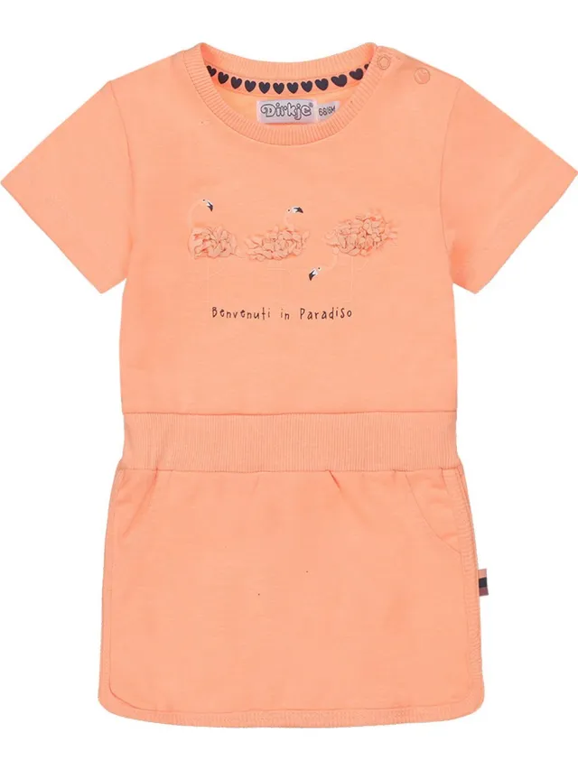 Dirkje T-BELLA Meisjes Jurk Neon Peach