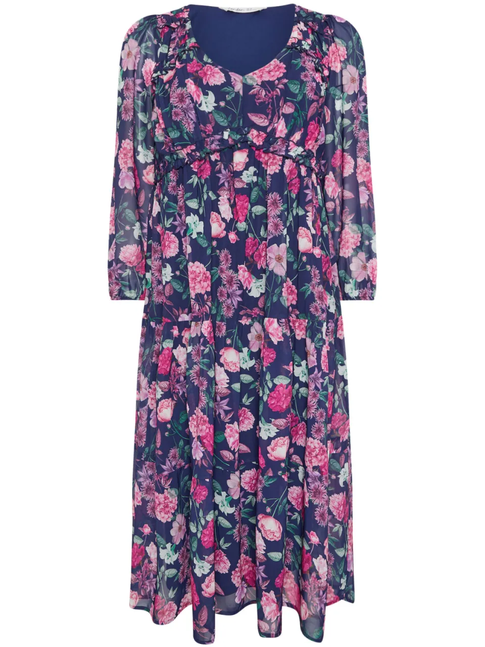 Yours London Marineblauwe Jurk Met Bloemenprint, foto 4