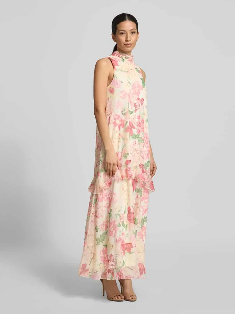 Vero Moda Vloeiende maxi-jurk met ruchedetail model 'SANNA' lichtroze, foto 4