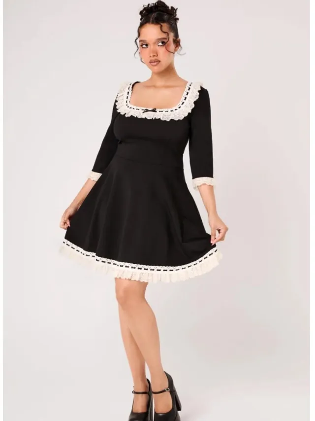 Hell Bunny Moira Korte jurk - S - Zwart