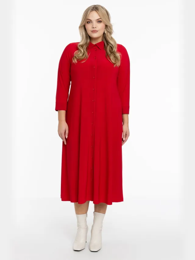 Yoek Lange blouse-jurk | Rood