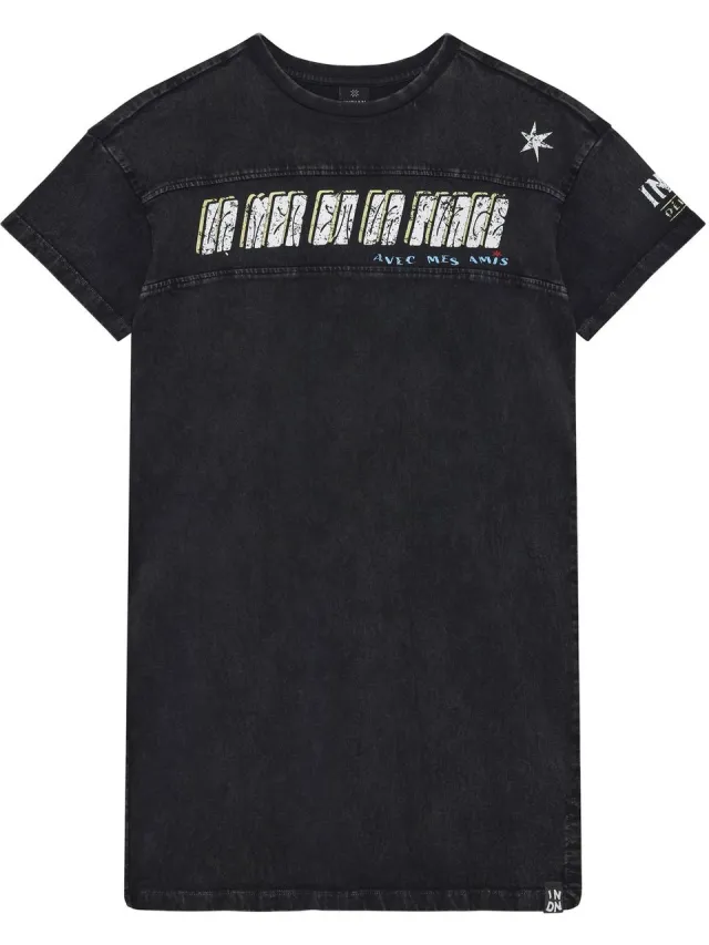 Indian Blue Jeans T-shirt Dress Meisjes - Jurk - Zwart