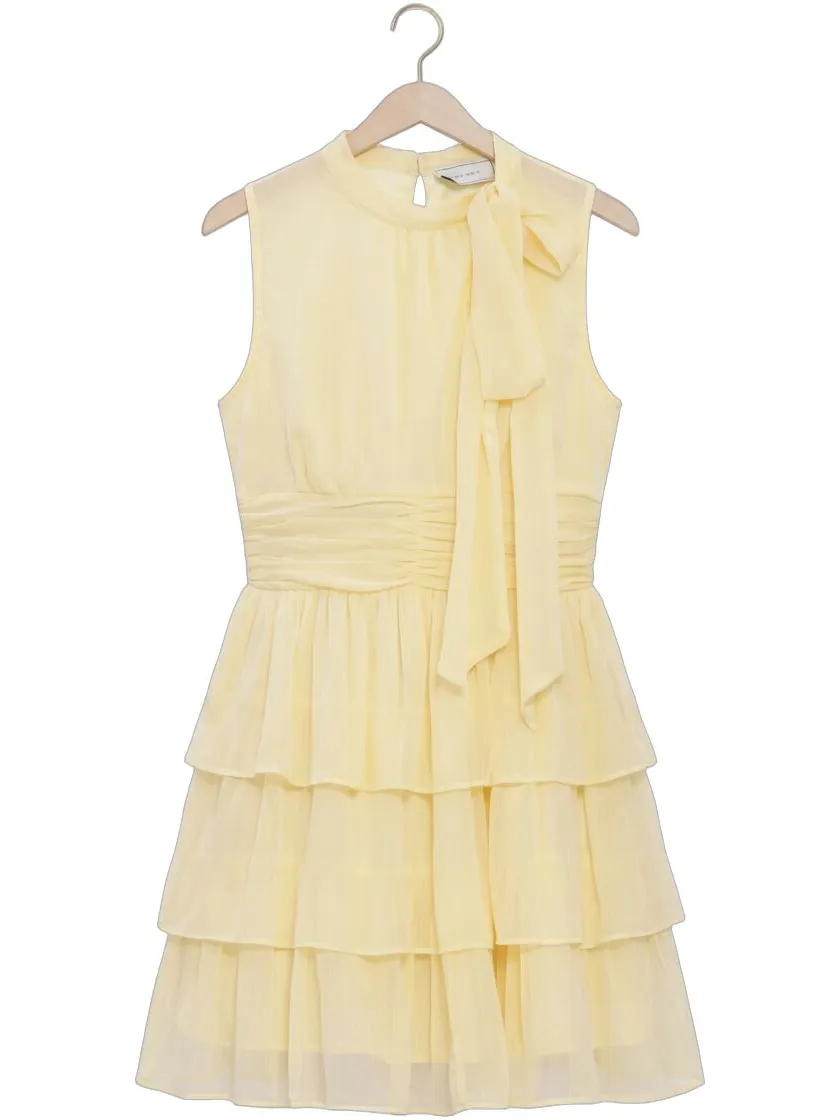Neo Noir Dames Jurken May Solid Chiffon Dress - Butter Yellow, foto 2