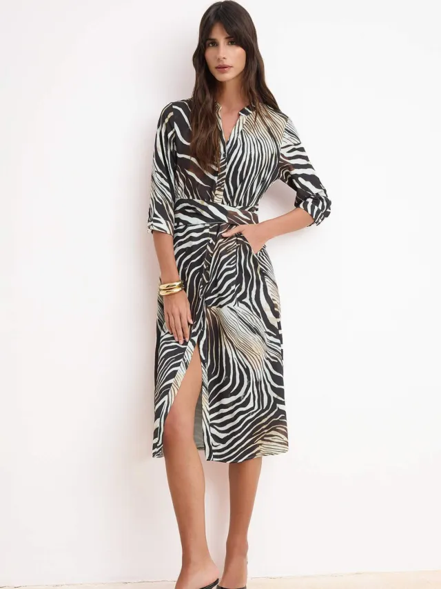 Turkishsouq Dames maxi jurk met dierenprint en Truvakar mouwen, geschikt voor overdag en 's avonds. Zwart