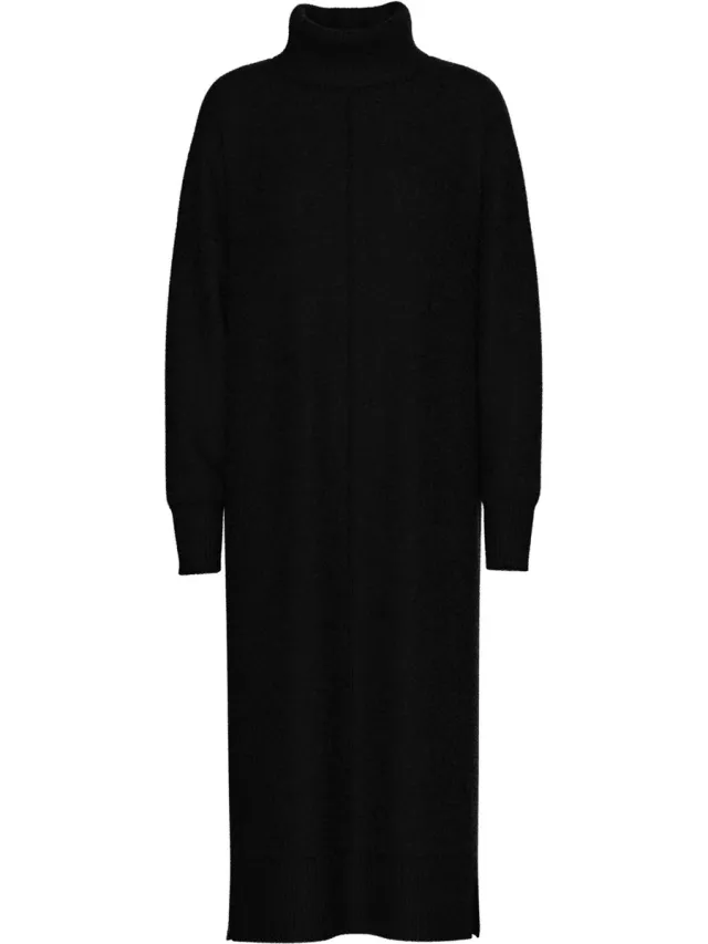 Pieces PCMALOU LS ROLLNECK KNIT DRESS NOOS BC - Dames - Mini jurken Black