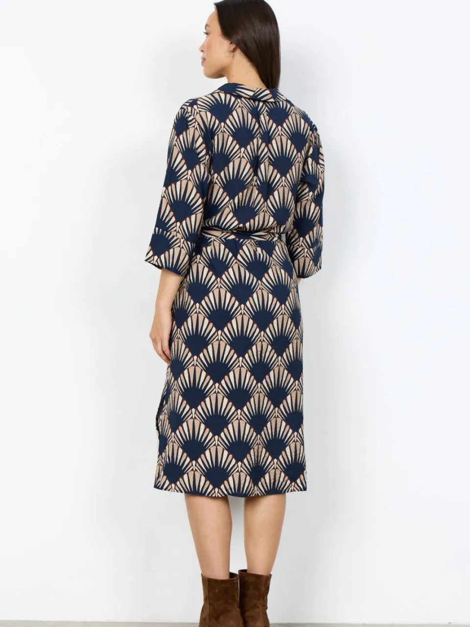 Soyaconcept midi jurk met print - donkerblauw, foto 4