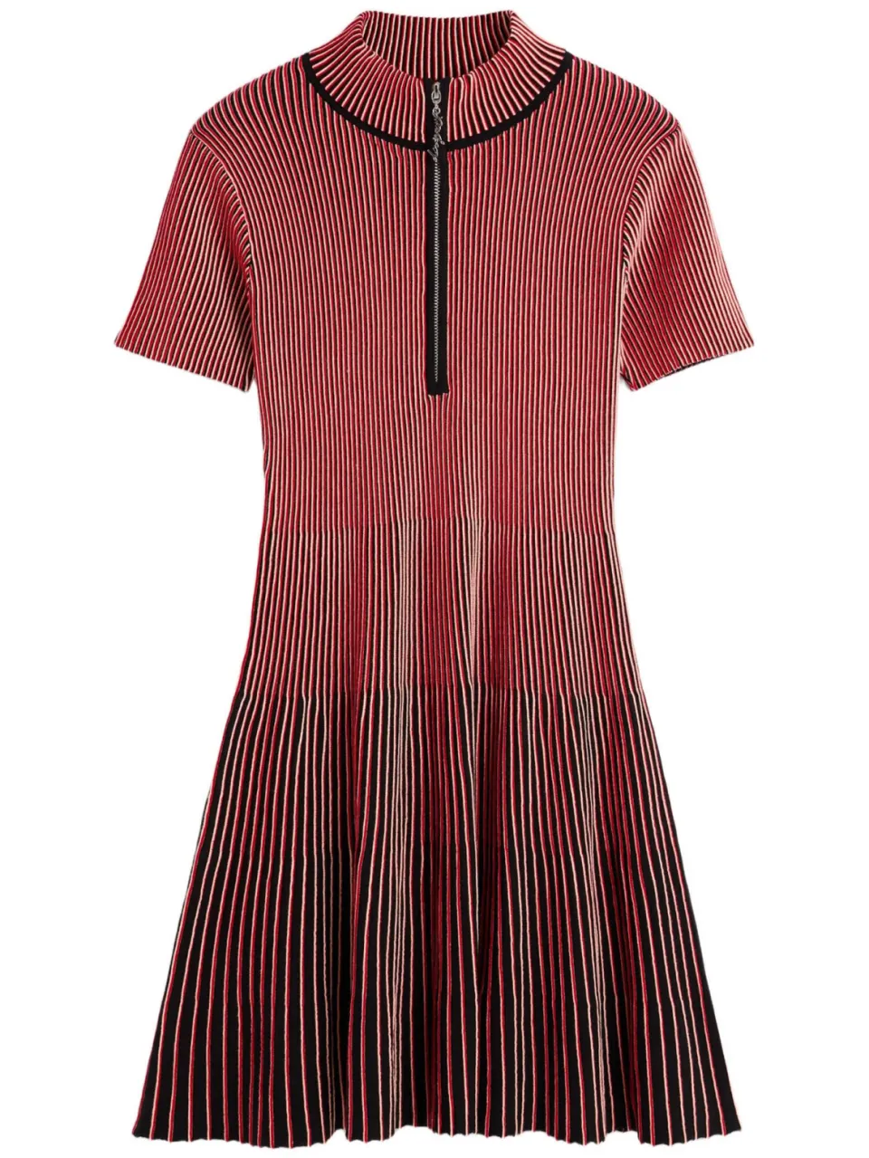 Desigual jurk met col met krijtstreep rood, foto 2