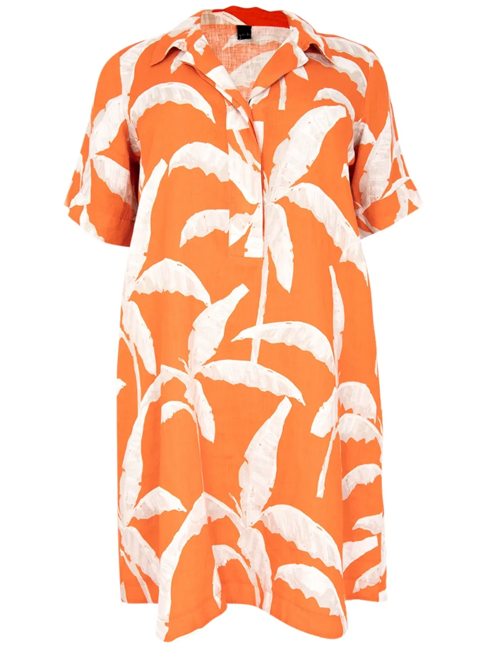 Yoek Jurk met kraag PALM TREE | Oranje, foto 4