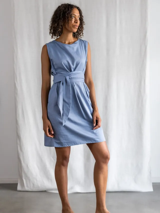 Jyoti - Fair Works dames vegan Jurk Aarav Blauw Lichtblauw
