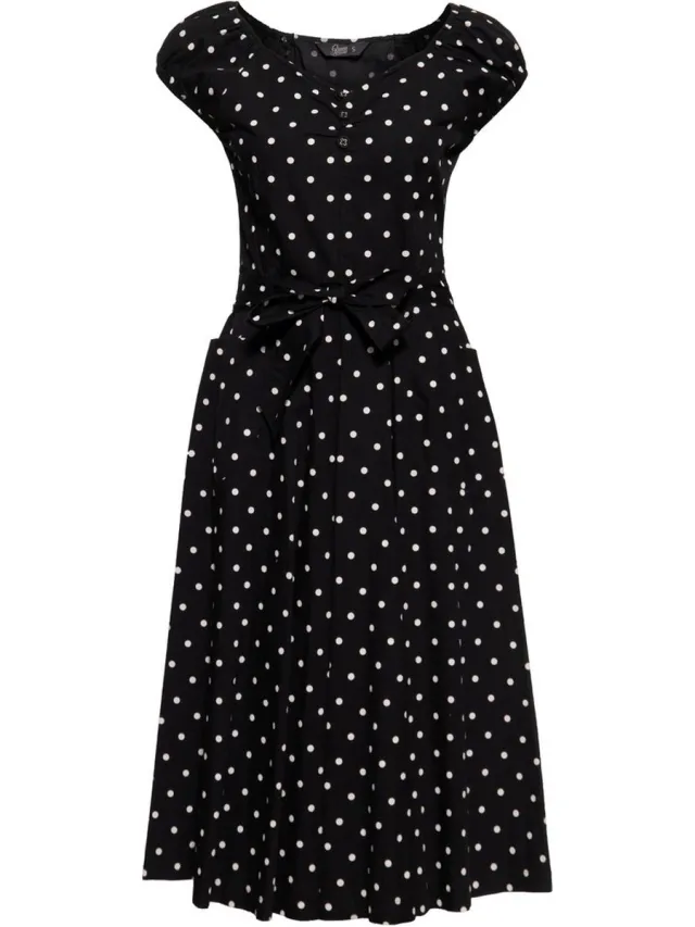 QUEEN KEROSIN dames swingjurk, zwart Schwarz