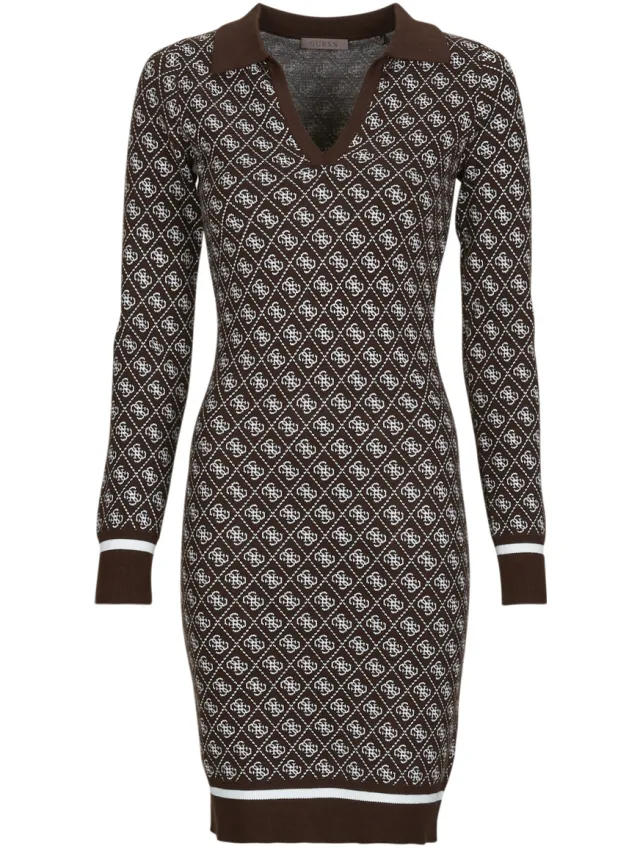 Guess Korte Jurk Guess POLO AUBREY 4G Bruin