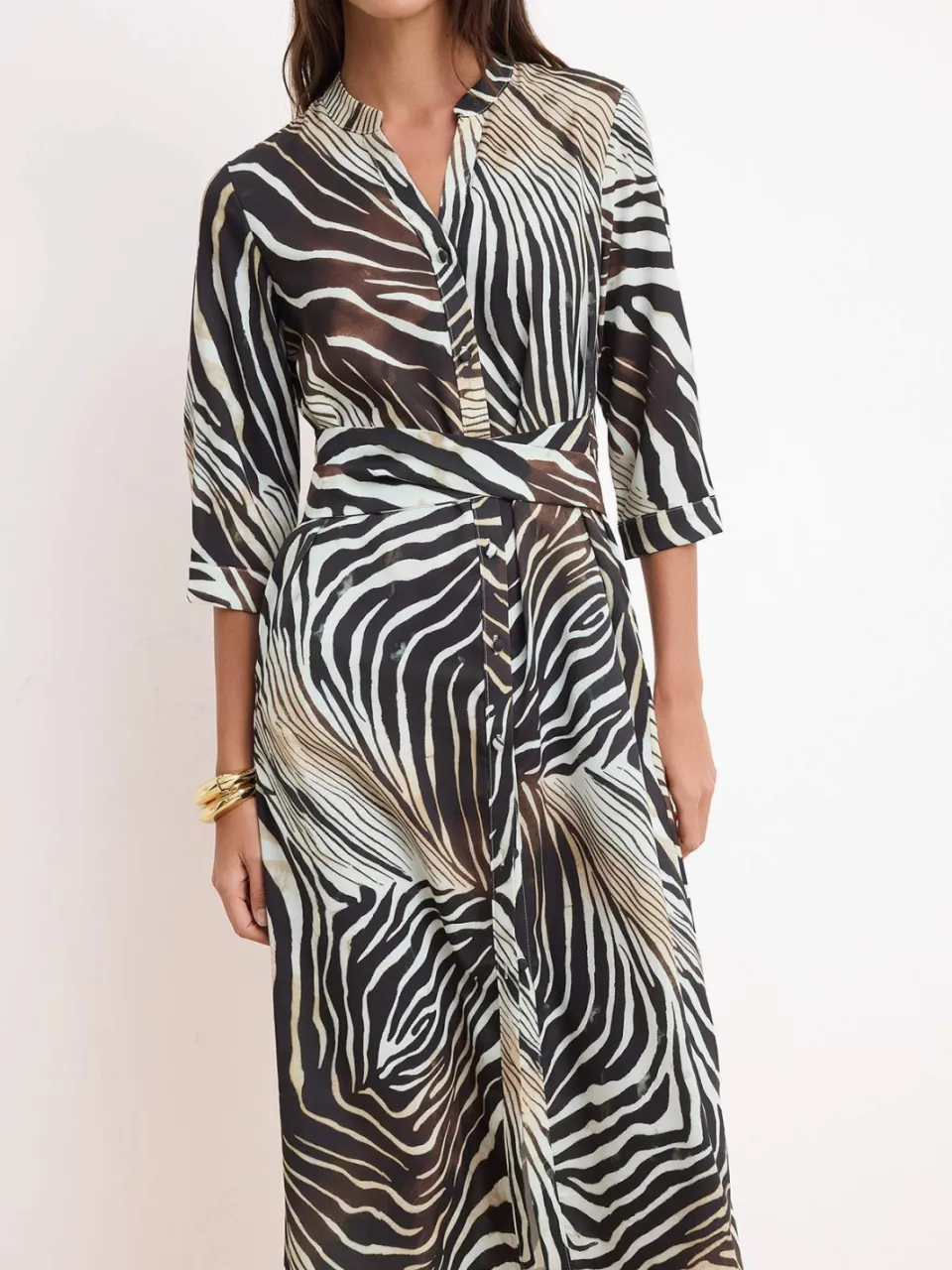 Turkishsouq Dames maxi jurk met dierenprint en Truvakar mouwen, geschikt voor overdag en 's avonds. zwart, foto 2