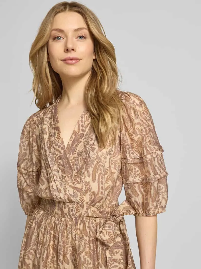 BA&SH mini-jurk met V-hals model 'TEODORA' beige, foto 5