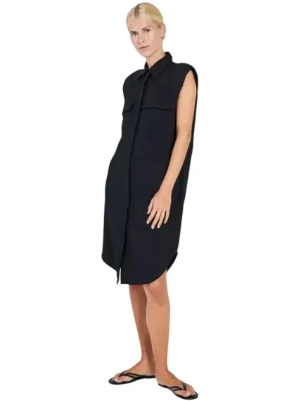 Norr Mara shirt dress black Zwart