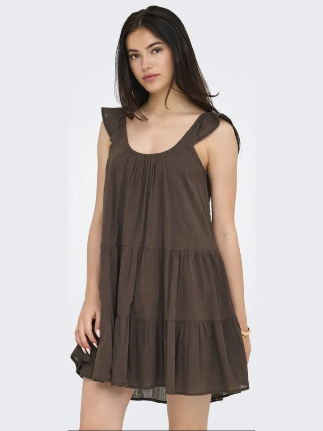 Only Jurk ONLNABILA Korte jurk Chocolate Martini