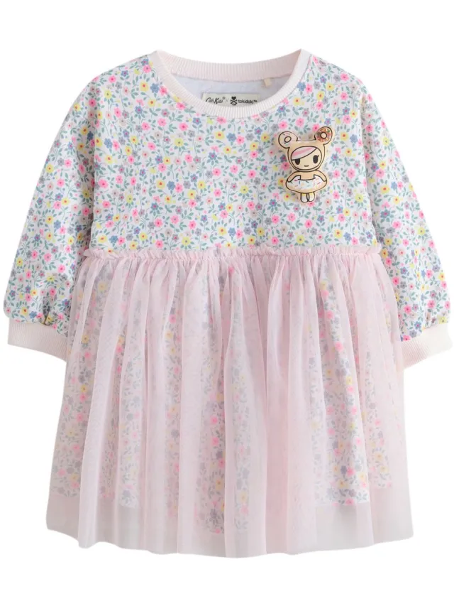 Next Jongens - Cath Kidston sweaterjurk met mesh - Wit Tokidoki Floral