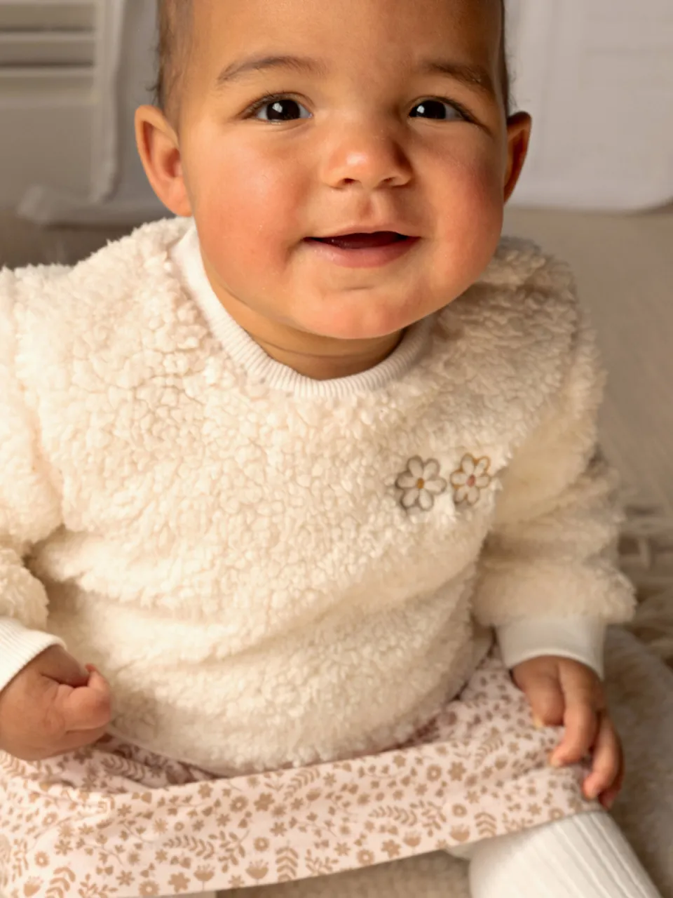 BESS gebloemde sweatjurk ecru, foto 4
