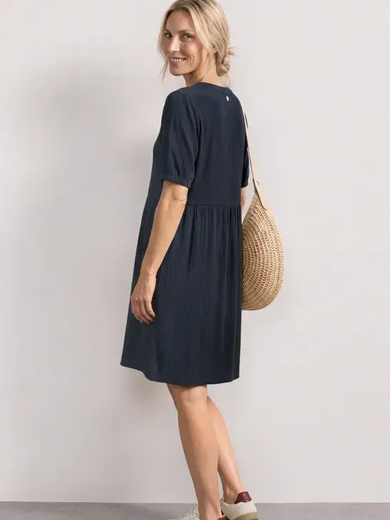 Street One Knie-lange jurk met strikdetail blauw, foto 2